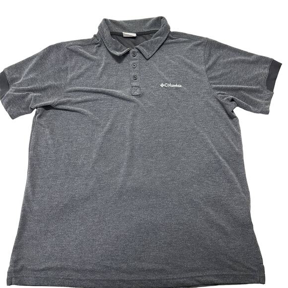 Columbia Men Performance Polo Shirt XL Gray Short Sleeve Outdoors Lightweight - Picture 1 of 9